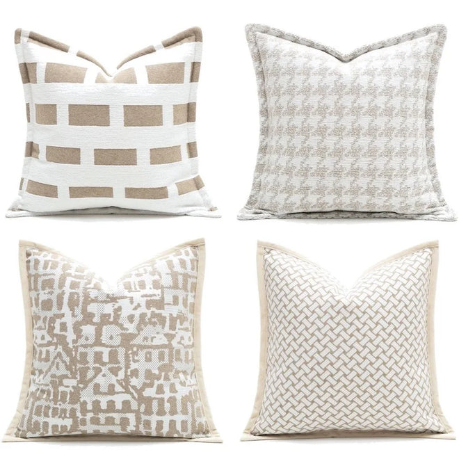 Oatmeal Pillow Soft Cushion Case Luxury Decorative Pillow Cover For Sofa Chair 45x45 50x50 Warm Living Room Home Decorations