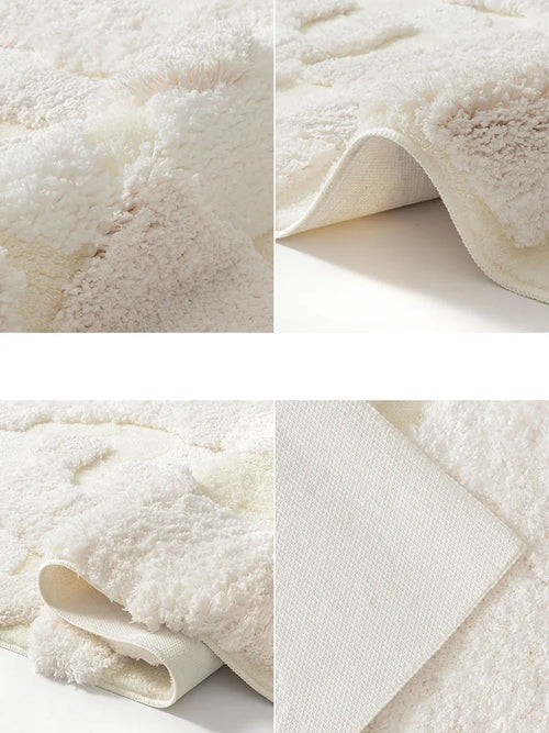 Fluffy Beige White Nordic Textured Thick Carpet - The Finishing Touch Decor