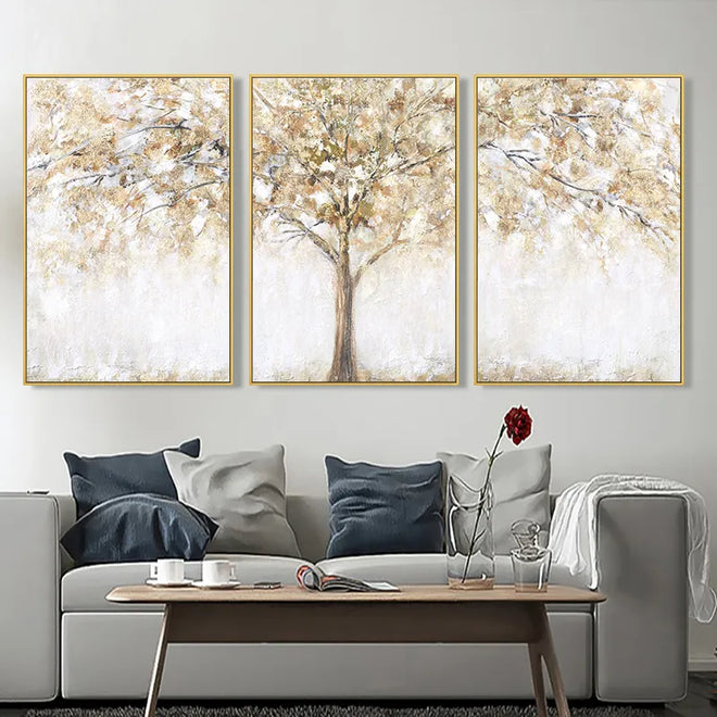 Divided 3 Piece Landscape Tree Painting Canvas Prints - The Finishing Touch Decor