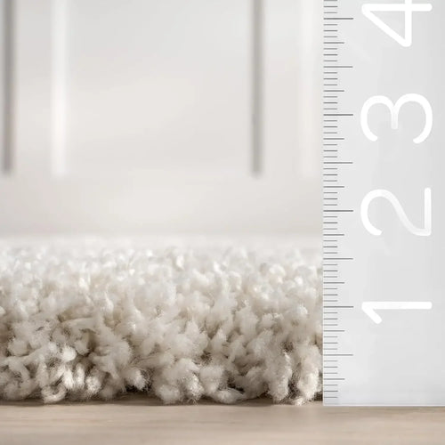 Large Beige Abstract Pattern Shag Area Rug