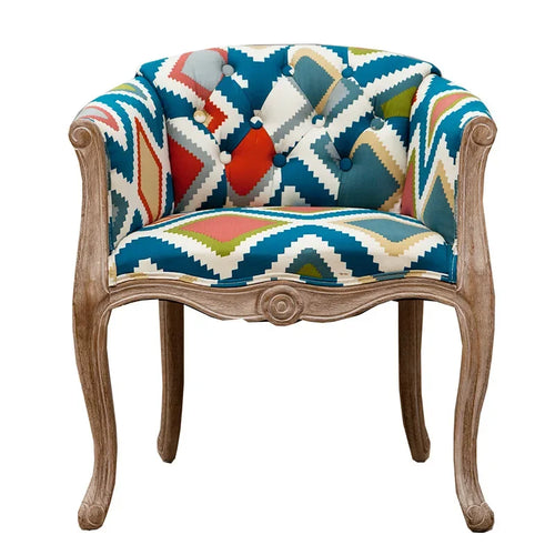 Solid wood antique American country accent chair with carved details, small furniture piece, by The Finishing Touch Decor