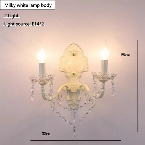 French White Crystal Retro Chandelier and Sconce Lighting - The Finishing Touch Decor