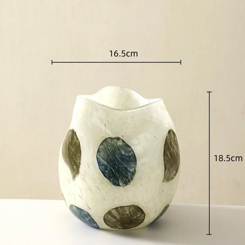 Retro Blue & Green Glass Bubble Vases