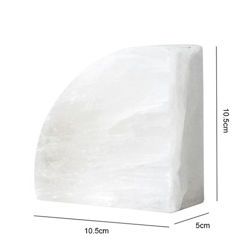 Natural Gypsum Mine White Onyx Bookend