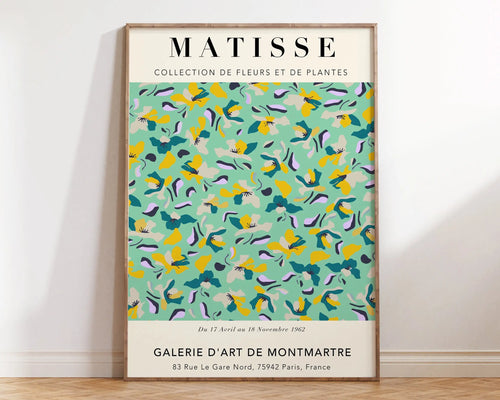 Abstract flowers Matisse poster featuring floral canvas print with botanical cutouts, vibrant colors, and artistic floral design.