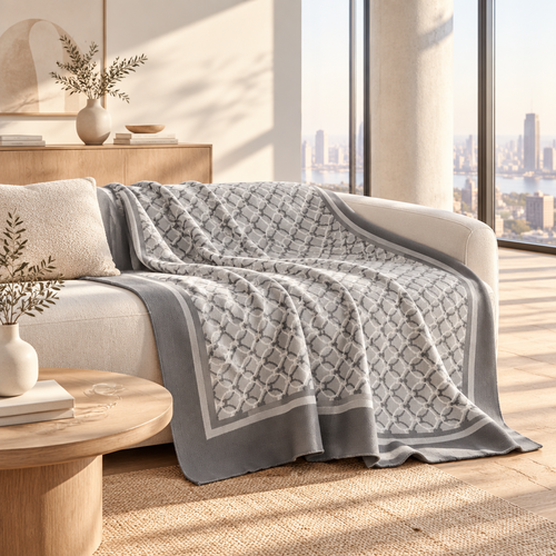 Hunter Green Chain Link H Style Throw Blanket