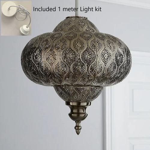 Iron Moroccan Mandela Pattern Pendant Shade Light - The Finishing Touch Decor