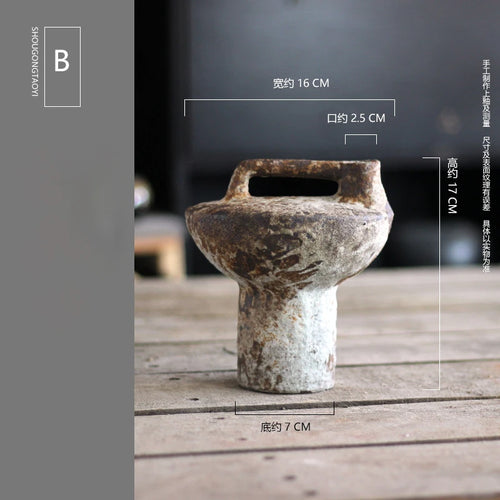 Aged Jingdezhen Ceramic Rough Pottery Vases - The Finishing Touch Decor