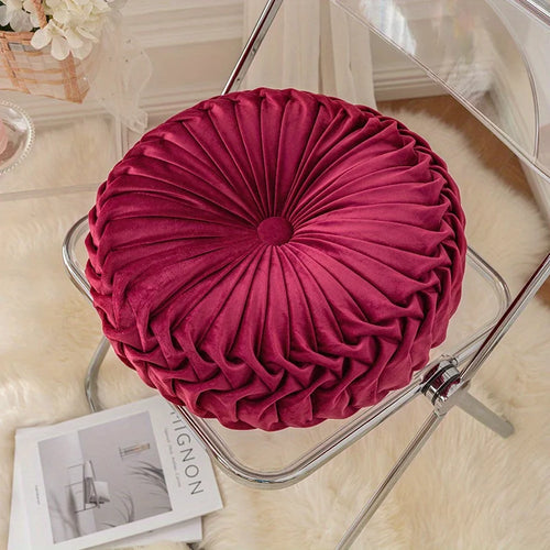 Soft Velvet Tufted Round Throw Pillow