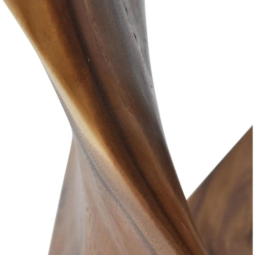 Furniture Solona Solid Wood Side Table, Acacia Whimsical Carved Design, Finish, Functional and Visually Alluring Natural Wood
