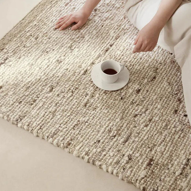 Handmade Woven Wool Textured Area Rug