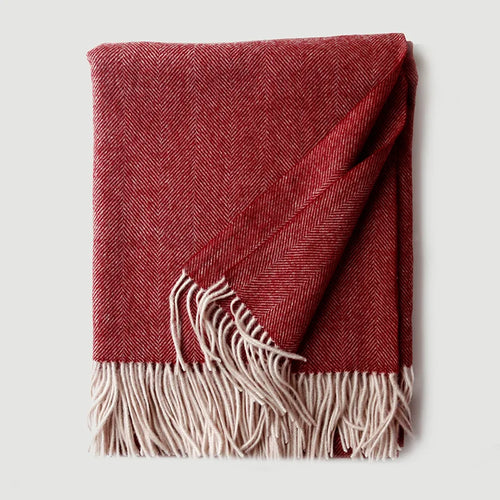 Herringbone Cashmere & Wool Solid Color Throw Blanket - The Finishing Touch Decor
