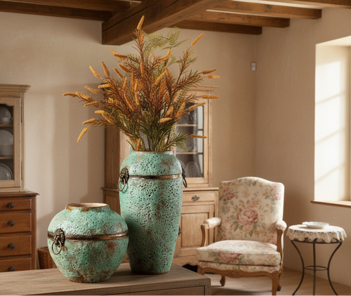 Handmade Aged Coarse Ceramic Vase