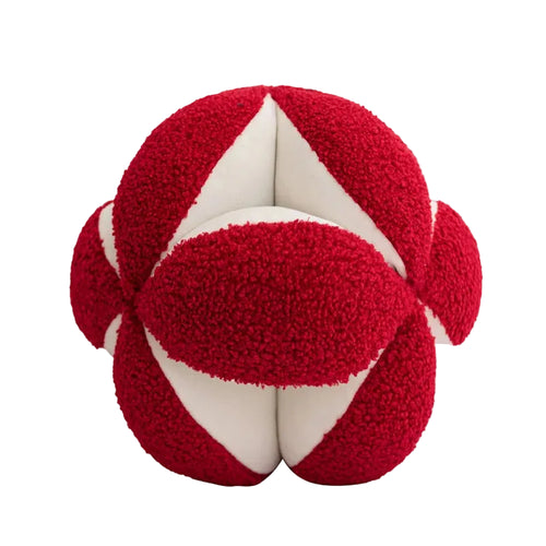 Modern round geometric ball throw pillows by The Finishing Touch Decor, featuring stylish geometric patterns and plush fabric.