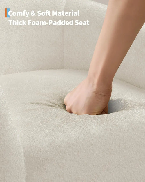 Ecru Boucle Barrel Accent Club Chair - The Finishing Touch Decor