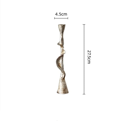 Freeform Aged Silver Resin Candle Holder