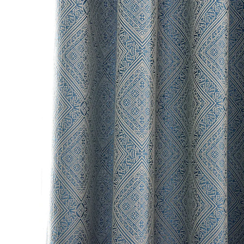 French Blue Luxury Jacquard Heavy Textured Curtains - The Finishing Touch Decor