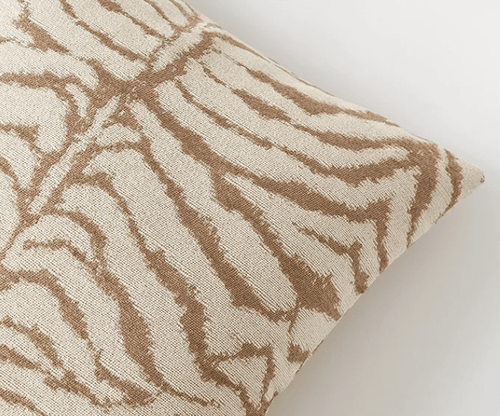 Animal Print Striped Oat Color Throw Pillow Covers