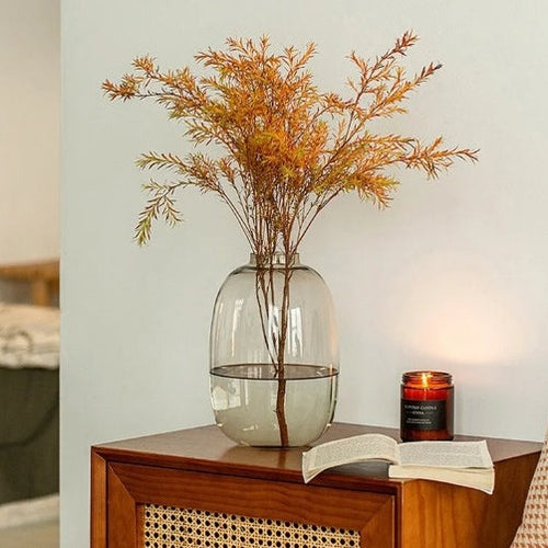 Minimalist Clear, Smoke, Brown Glass Rounded Bulb Vases - The Finishing Touch Decor