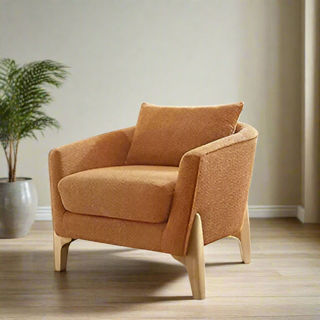 Accent Chair 31" Oversized Reading Chair Comfy Upholstered Boucle Lounge Armchair, Modern Living Room Chair with Back Pillow,Sin