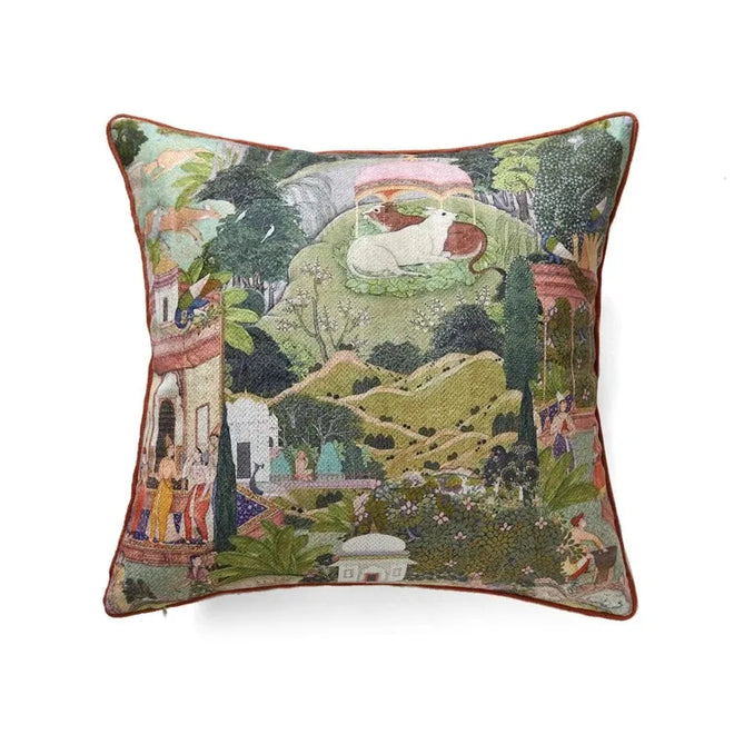 Medicci Home Toscana Garden Decorative Cushion Cover Luxurious Charm Of Italian Salon Retro Lumbar Pillow Case For Living Room