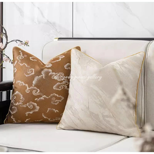 Japandi Asian Style Magnolia Flowers Embroidered Throw Pillow Covers - The Finishing Touch Decor