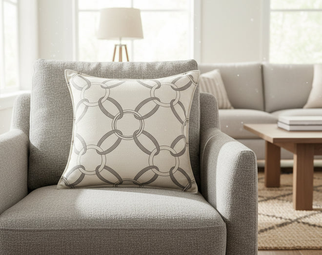 Modern Chain Link Pattern Throw Pillow Cover - The Finishing Touch Decor