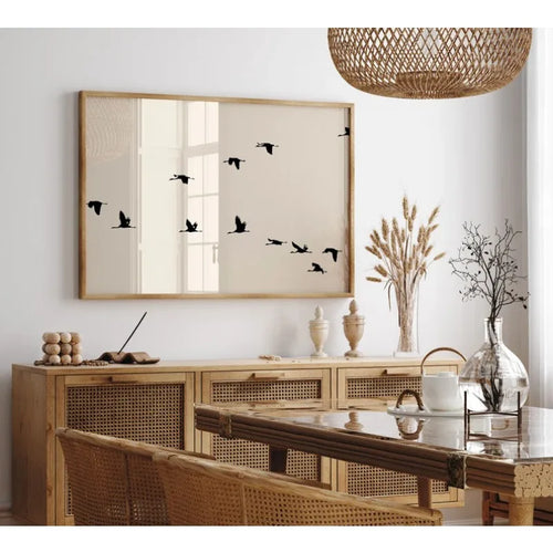 Minimalist Horizontal Black Flying Birds Silhouette Animals Poster Canvas Painting Wall Pictures Home Liviong Room Decor Gift - The Finishing Touch Decor