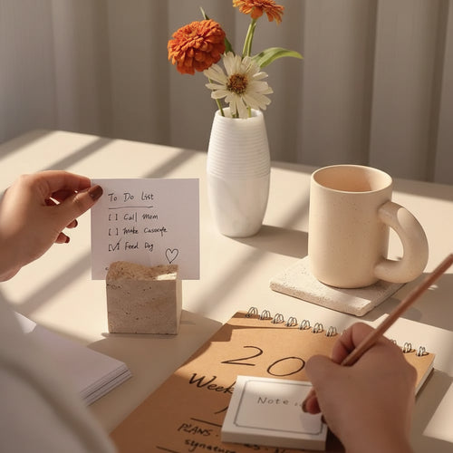 Natural Travertine Stone Business Card Holder