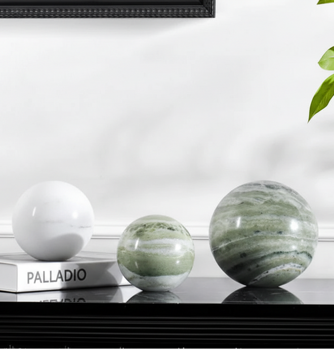 Natural Marble & Travertine Stone Decorative Spheres - The Finishing Touch Decor