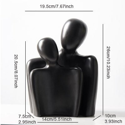 Nestled "Abstract Embrace" Modern Ceramic Figurines - The Finishing Touch Decor