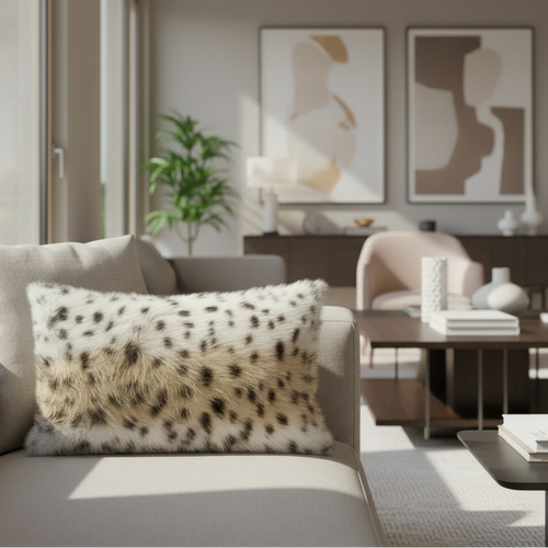 Faux Fur Leopard Spot Pattern Throw Pillow Covers