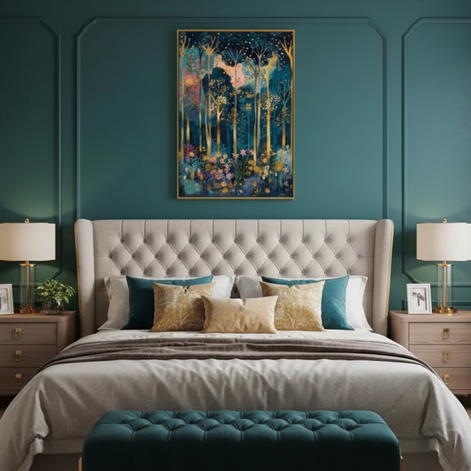 Jewel Tone Magic Forest Canvas Wall Art Print