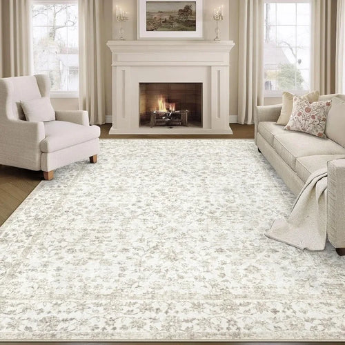 Classic Neutral Print Traditional Pattern Area Rug