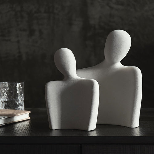 Nestled "Abstract Embrace" Modern Ceramic Figurines - The Finishing Touch Decor