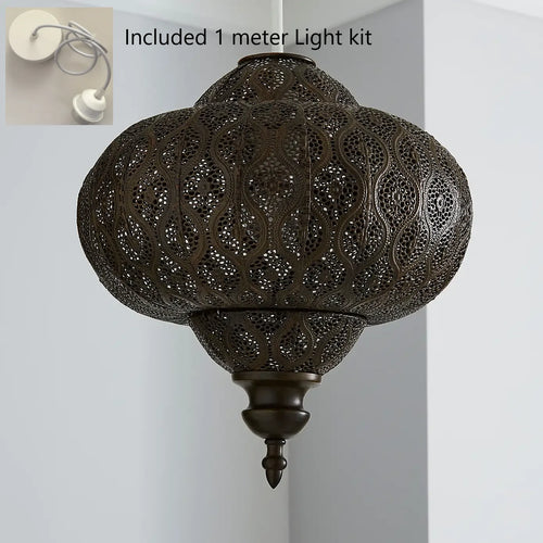 Iron Moroccan Mandela Pattern Pendant Shade Light - The Finishing Touch Decor