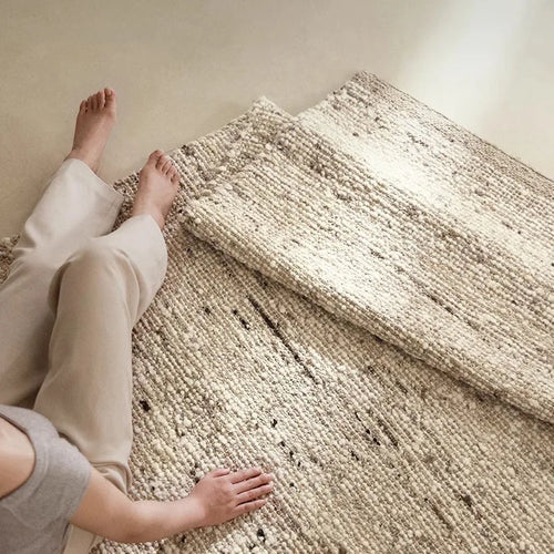 Handmade Woven Wool Textured Area Rug