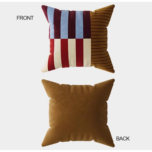 Modern Medieval Stripe Velvet Throw Pillow Cover