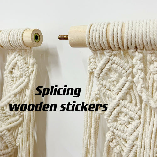 Draped Macrame Handwoven Bohemian Cotton Tapestry - Includes Stick - The Finishing Touch Decor