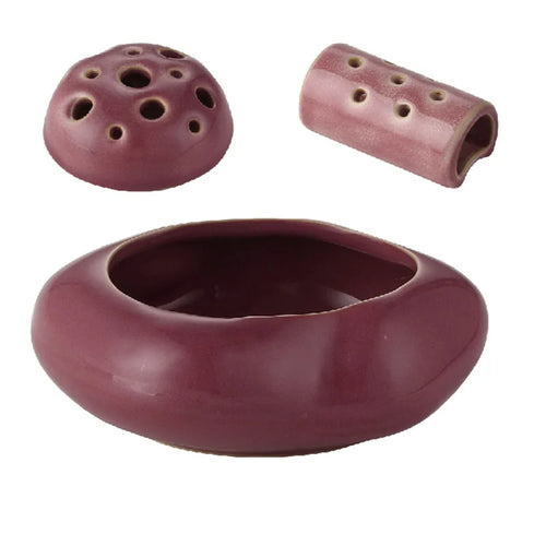 Japandi Lotus ceramic seedpod planter set by The Finishing Touch Decor, featuring minimalist ceramic planters with a lotus seedpod design.