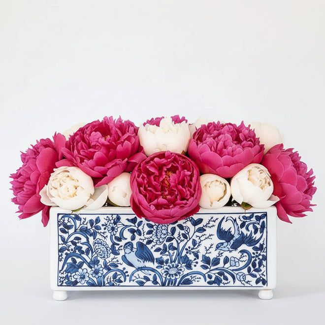 Blue & White Porcelain Flowerpot Rectangular Planter