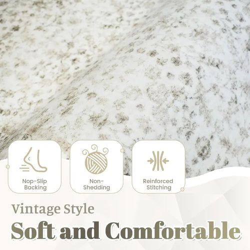 Classic Neutral Print Traditional Pattern Area Rug
