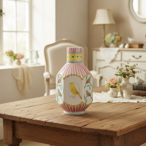 Wilde's Nightingale Birds Porcelain Ceramic Vase
