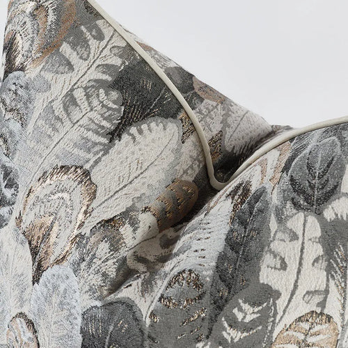 Metallic Accent Bird Feather Jacquard Throw Pillows