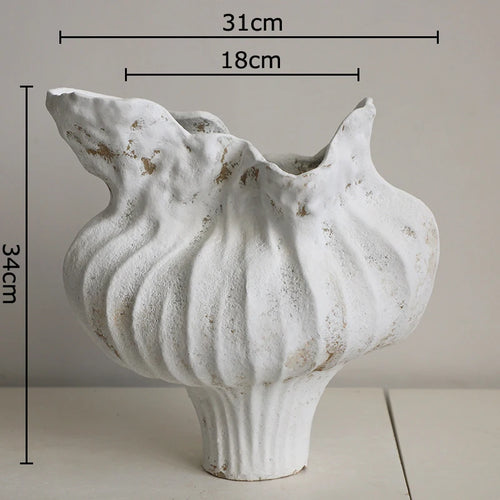 Irregular drip Wabi Sabi porcelain ceramic vase, decorative piece with organic shape and textured finish by The Finishing Touch Decor