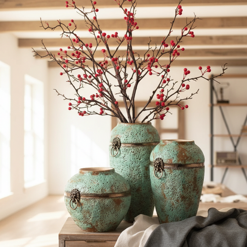 Handmade Aged Coarse Ceramic Vase