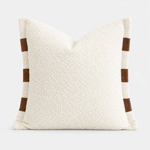 Cream & Greige Wabi-Sabi Fringed Throw Pillow Covers