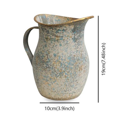 Shabby Chic French Country Vintage Flower Vase Galvanized Rustic Pitcher - The Finishing Touch Decor
