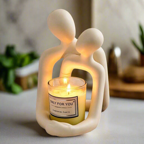 Heartwarming Loving Couple Resin Statue - A Timeless Modern Home Decor Accent for Bookshelves, Office Desks, and Nightstands
