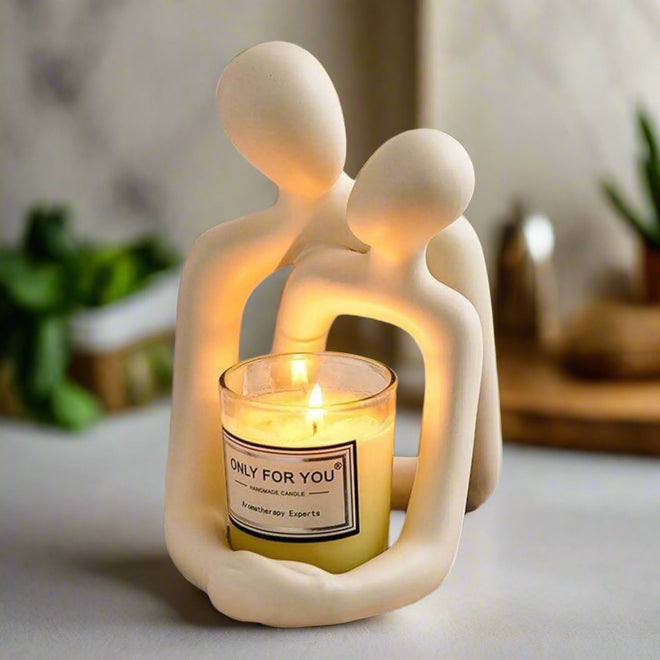 Heartwarming Loving Couple Resin Statue - A Timeless Modern Home Decor Accent for Bookshelves, Office Desks, and Nightstands